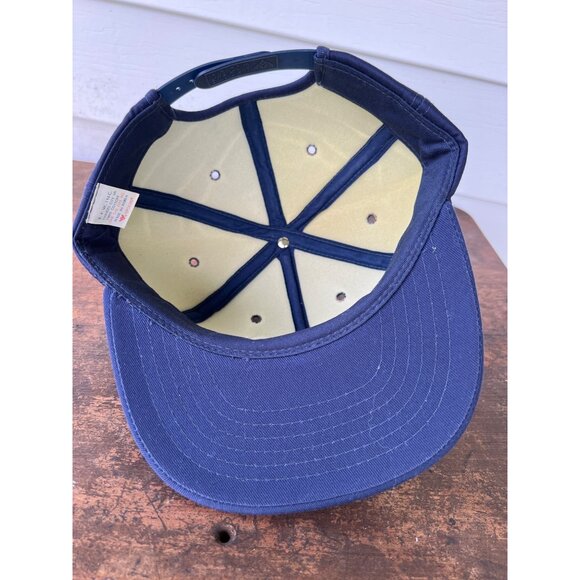 Vintage Fisher Auto Parts Navy Blue Patch Auto Snapback Hat V3 - Picture 3 of 4